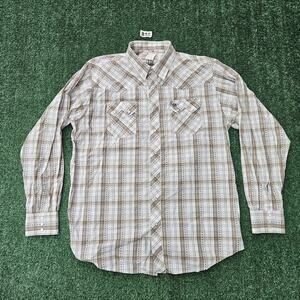 Vintage Wrangler Pearl Snap Plaid Western shirt mens size XLT